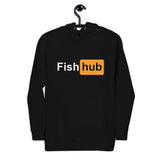 fish hub hoodie in black